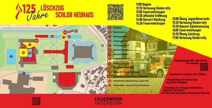 FW Paderborn: 150 Jahre Freiwillige Feuerwehr Paderborn 125 Jahre Feuerwehr in Schloß Neuhaus