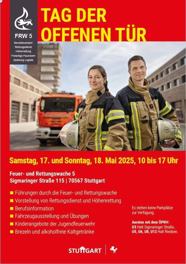 FW Stuttgart: Presseeinladung zum Tag der offenen Tür auf der neuen Feuer- und Rettungswache 5