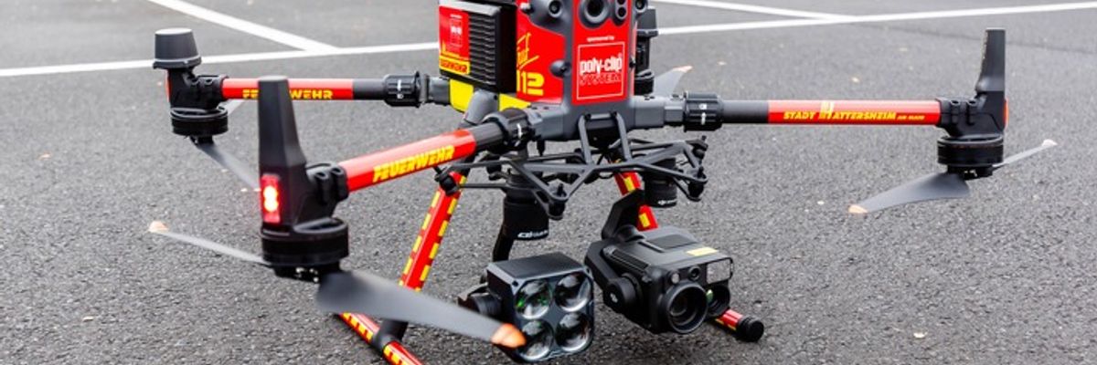 Feuerwehr MTK: Hattersheimer Innovationsführer "Poly-clip System" sponsert leistungsstarke Feuerwehr-Drohne