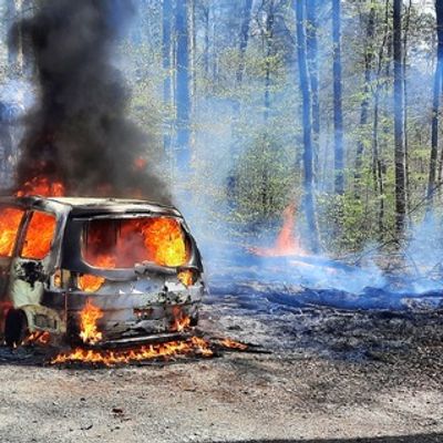 FW Konstanz: PKW Brand mit Brandausbreitung im Wald