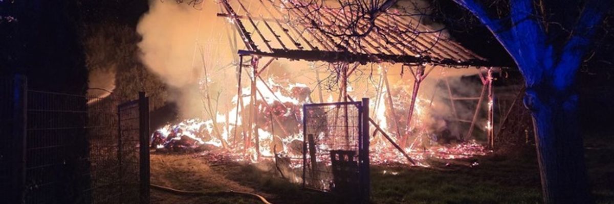 FW Speyer: Brand einer freistehenden Scheune