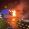 FW-BOT: FW-BOT: Einsatz an Tankstelle -LKW in Vollbrand