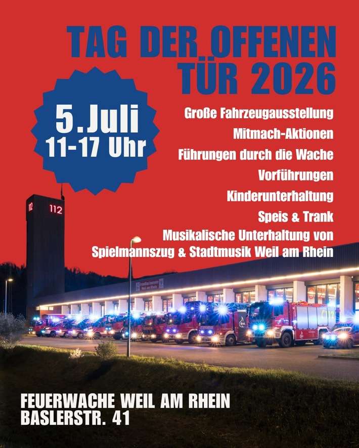 Feuerwehr Weil: Tag der offenen Tür bei der Feuerwehr Weil am Rhein