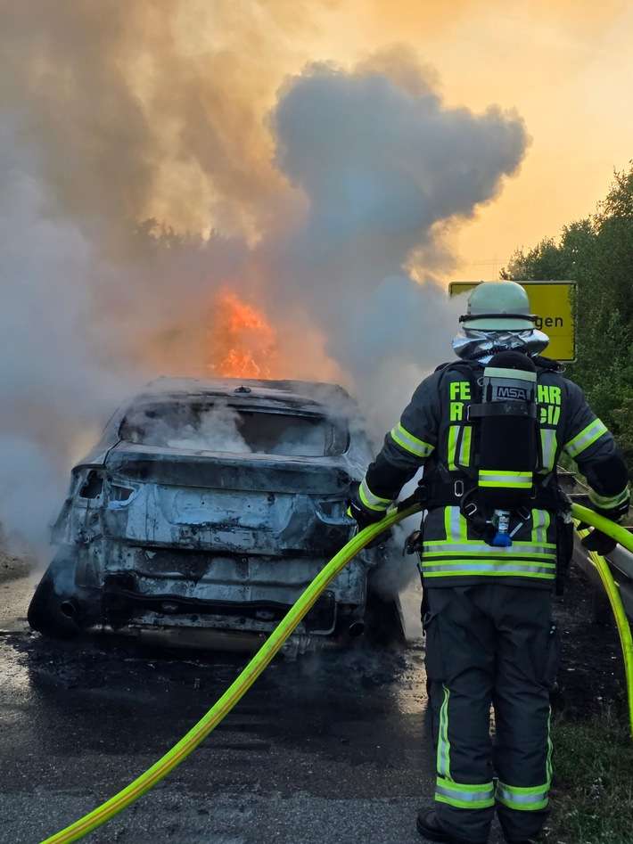 FW-Radolfzell: PKW-Brand auf der B33