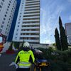 FW Speyer: Balkonbrand in der 14. Etage der Doppelhochhäuser "Max und Moritz" - Keine Verletzten