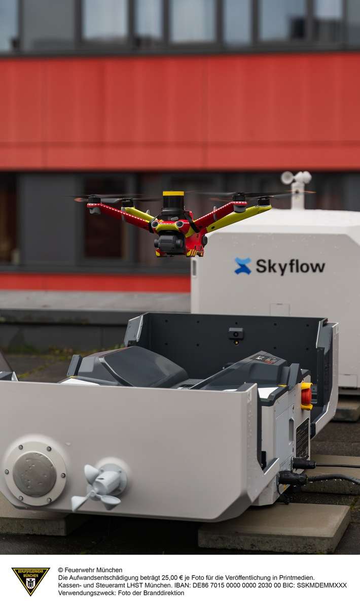 FW-M: Innovatives Pilotprojekt mit automatisierten Drohnen im Münchner Stadtgebiet