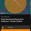 FW Dresden: Barackenbrand mit starker Rauchentwicklung - Fenster und Türen geschlossen halten