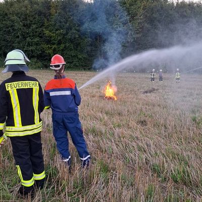 FW-AR: Gemeinsame Übung zur Vegetationsbrandbekämpfung in Wennigloh
