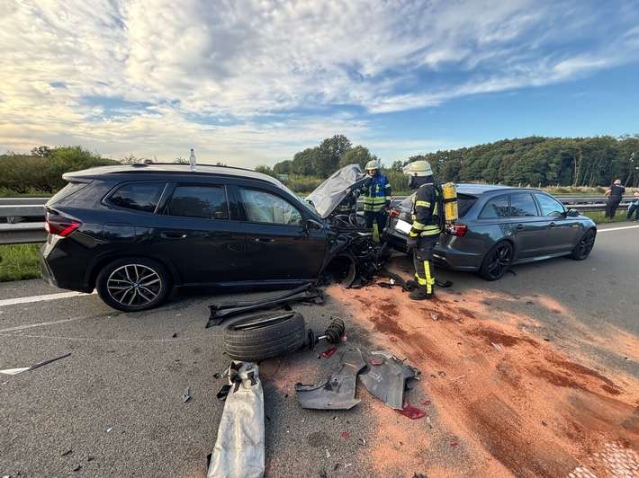 FW-ROW: Vermeintlicher Pkw Brand nach Verkehrsunfall auf der Autobahn 1