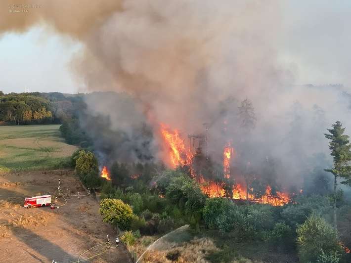 FW Sonsbeck: Aufräumarbeiten Waldbrand Labbeck