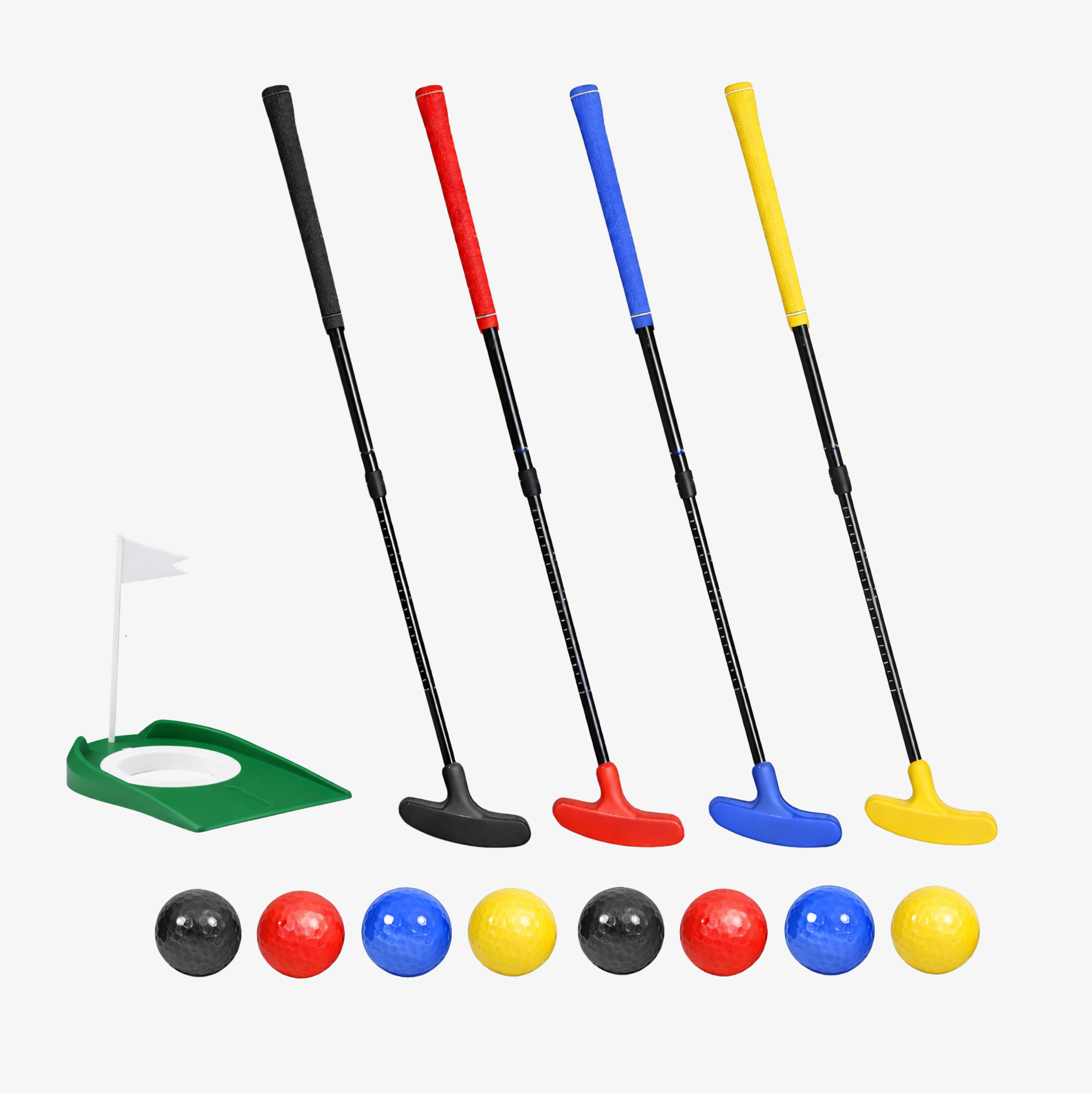 Feuerwehr Minigolf-Set mit 4 Schlägern, PU-Bällen & Putting-Cup