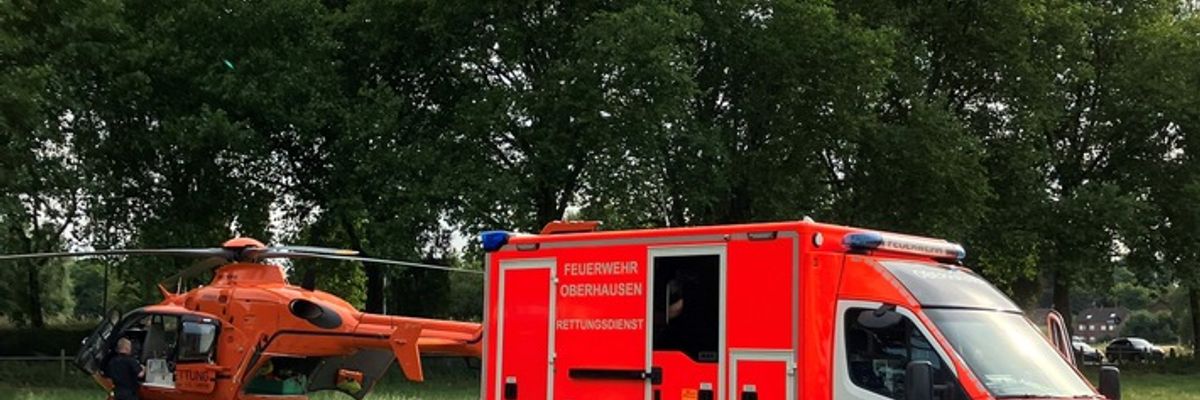 FW-OB: Rettungshubschrauber landet im Wohngebiet