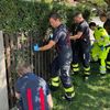 FW-M: Älterer Herr zwischen Hecke und Gartenzaun eingeklemmt (Pasing)
