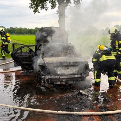 FW-AUR: Auto durch Feuer zerstört