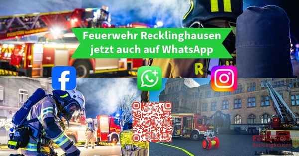 FW-RE: Start des WhatsApp-Kanals "Feuerwehr Recklinghausen" - Feuerwehr informiert jetzt auch direkt per Messenger