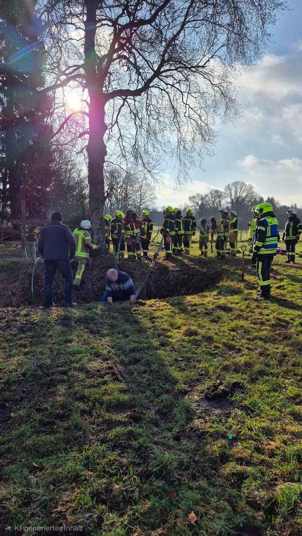 FW-OLL: Pferdrettung aus Graben