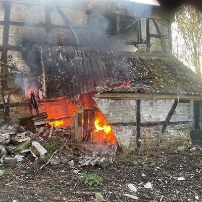 FW-DO: Brennende Hütte in Dortmund / Bövinghausen