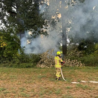 FW Alpen: Vegetationsbrand nach Blitzschlag