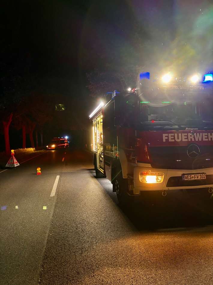 FW-Schermbeck: Verkehrsunfall auf der Weseler Straße