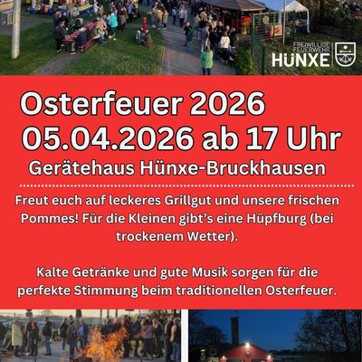 FW Hünxe: Osterfeuer der Einheit Bruckhausen