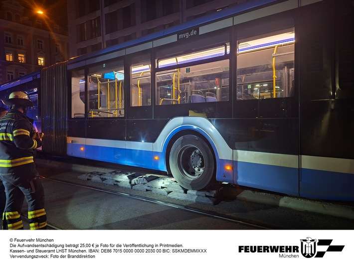 FW-M: Linienbus bleibt hängen (Haidhausen)