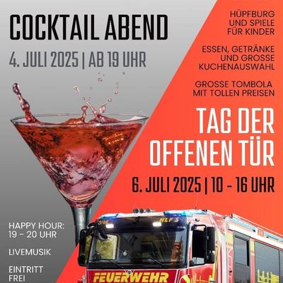 Feuerwehr MTK: Sommer, Cocktails und Blaulicht-Erlebnisse: Die Feuerwehr-Veranstaltungen 2025 in Hattersheim am Main