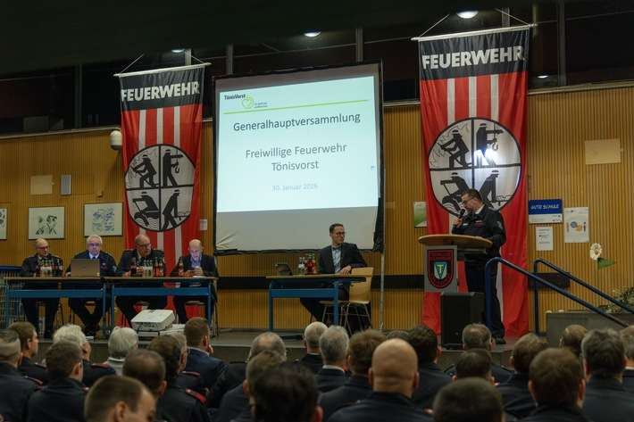 FW Tönisvorst: Generalhauptversammlung der Feuerwehr Tönisvorst - 402 Einsätze in 2025