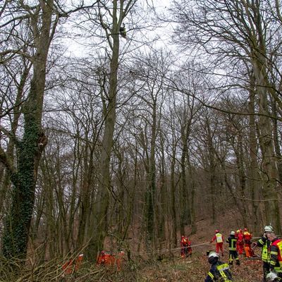 FW Porta Westfalica: 17.12.2025 - Barkhausen: Absturz Paragleiter / Person aus ca. 20m Höhe gerettet