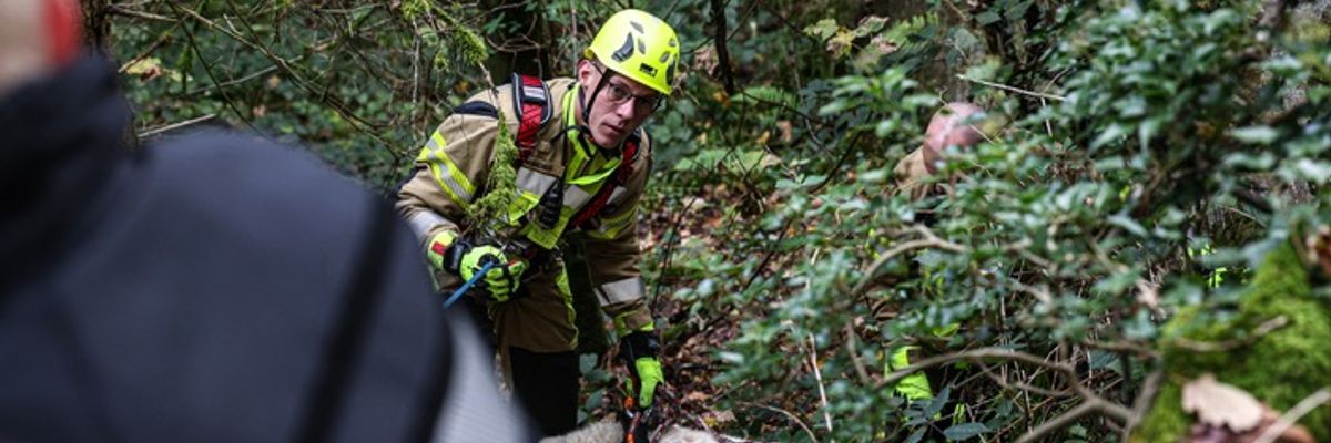 FW-MK: Feuerwehr rettet Golden Retriever aus Steilhang im Iserlohner Stadtwald