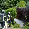 FW Hambühren: Unkraut abflammen? Keine gute Idee! - Feuerwehr Hambühren rückt zu Heckenbrand aus
