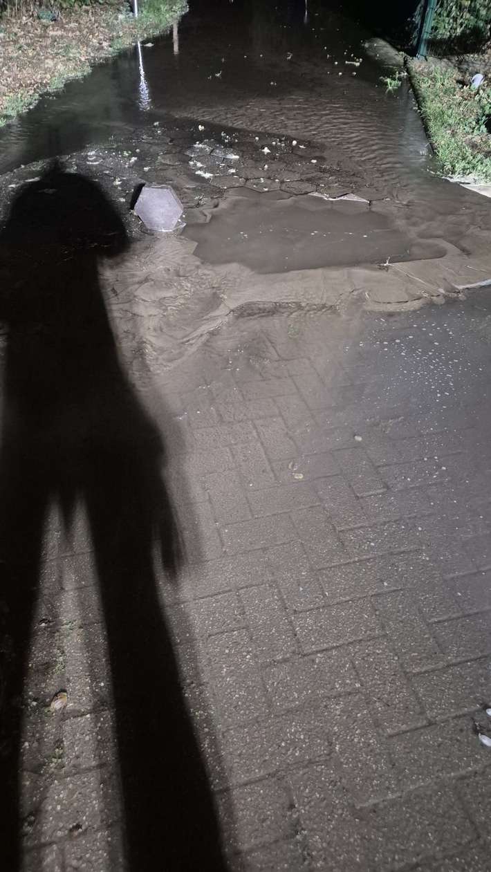 FW-OLL: Wasserrohrbruch unter der Straße