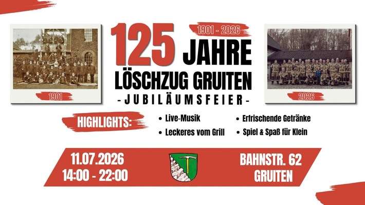 FW-HAAN: Feier zum 125-jährigen Bestehen des Löschzugs Gruiten