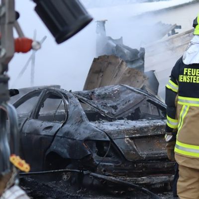 FW-SE: Vollbrand eines Werkstattgebäudes