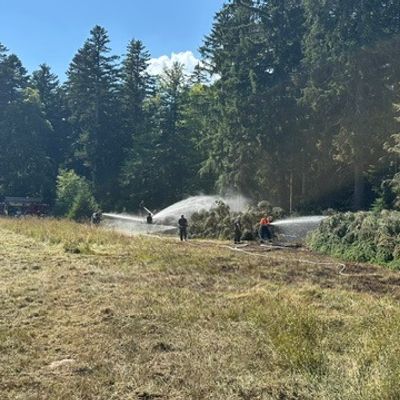 KFV-CW: Waldbrand in Enzklösterle / Große Entfernungen für Wasserversorgung
