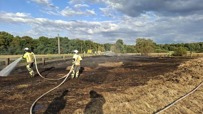 FW Hünxe: Flächenbrand und Paralleleinsatz aufgrund von verdächtigem Rauch