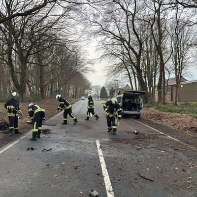 FW-AUR: Baum-Aufprall reißt Motorblock aus PKW