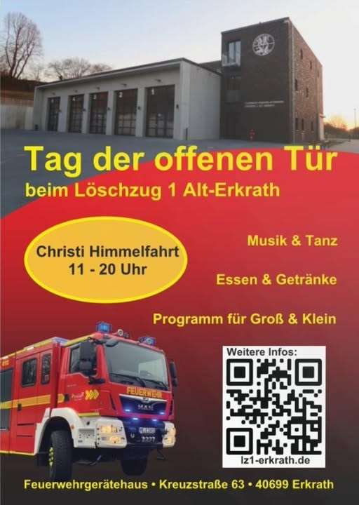 FW-Erkrath: Tag der offenen Tür des Löschzug Alt-Erkrath an Christi Himmelfahrt am 29.05.2025