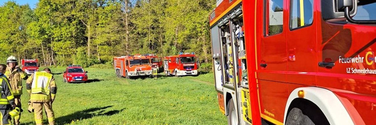 FW-Greven: Waldbrand sorgt für Großeinsatz.