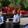 FW LK Esslingen: Landkreis Esslingen stärkt Bevölkerungsschutz - Übergabe neuer Einsatzfahrzeuge in Wendlingen
