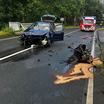 FW-ROW: Schwerer Verkehrsunfall auf der K139 bei Nütttel - Zwei Verletzte