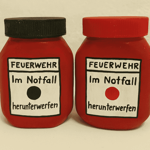 Titlebild: Kinderfeuerwehr Bastelvorlage Feuermelder Sparglas