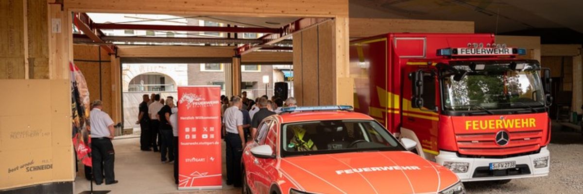 FW Stuttgart: Richtfest an der Interims-Feuerwache 1
