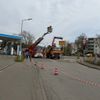 FW Weinheim: Schräger Ampelmast führt zu Einsatz an Straßenbahntrasse