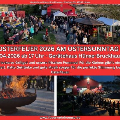 FW Hünxe: Osterfeuer der Einheit Bruckhausen