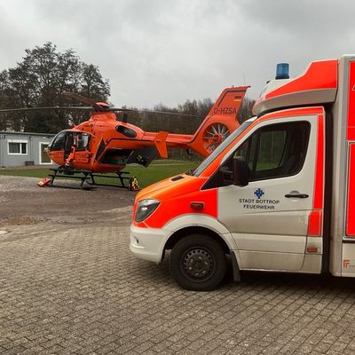 FW-BOT: Verkehrsunfall auf der Horster Straße - Rettungshubschrauber im Einsatz