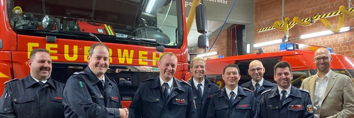 FW Alpen: Führungswechsel bei der Feuerwehr Alpen - Einheit Veen Daniel Baltes ist jetzt Einheitsführer