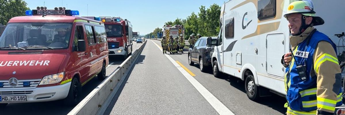 FW Weinheim: Probefahrt endet mit Auffahrunfall - Wohnmobil fährt auf Suzuki