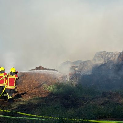 FW Reichenau: Brand von mehreren hundert Riedballen fordert Feuerwehr über 24 Stunden - 19.08.2026