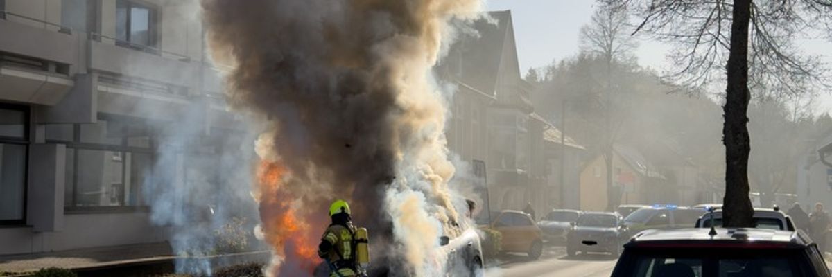FW Königswinter: PKW-Brand in Königswinter - Ittenbach