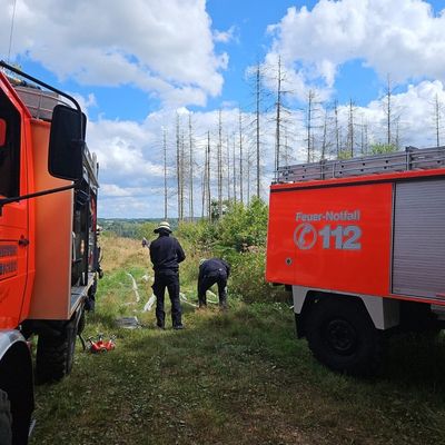 FW-RS: Vegetationsbrandbekämpfungsübung im Remscheider Stadtgebiet Feuerwehr und Polizei arbeiten Hand in Hand